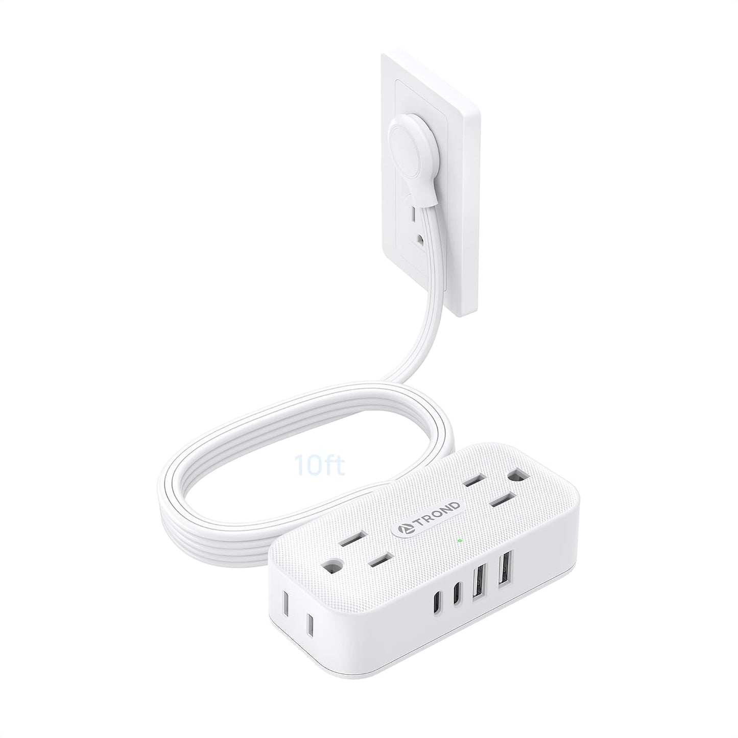 Regleta extensión plana 10ft 8 puertos USB 4CA