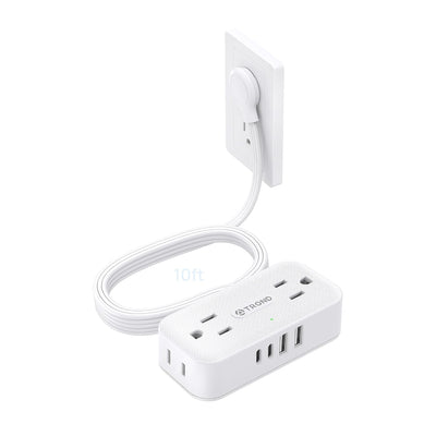 Regleta extensión plana 10ft 8 puertos USB 4CA