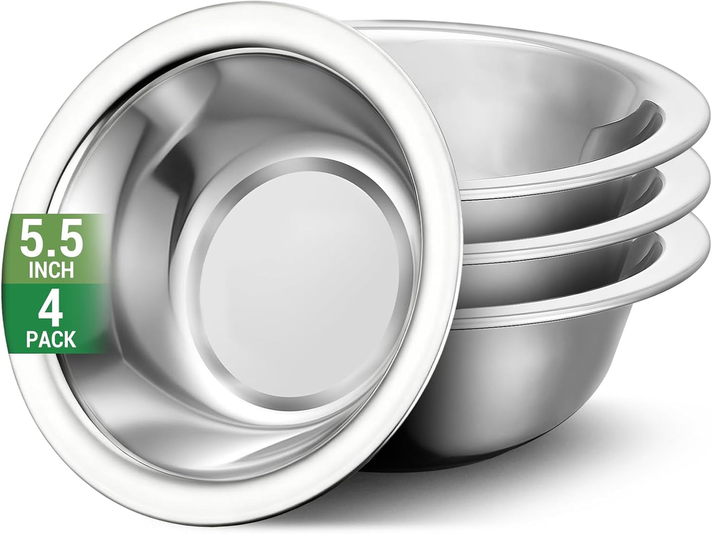 Tazones de acero inoxidable 304 para cocina paquete de 4 cuencos pequeños de 5.5 pulgadas apilables