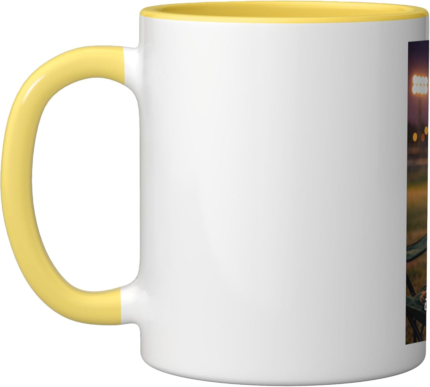Taza cerámica Funny Hedgehog Ballfield Yellow/White