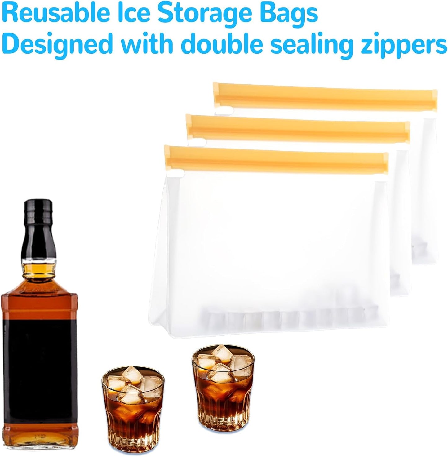 4 bolsas transparentes congelador reutilizables para hielo