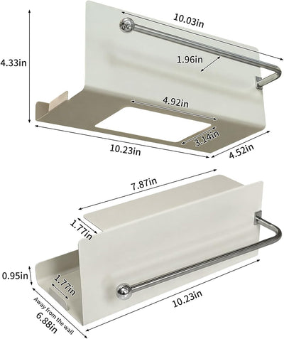 Soporte 2 en 1 para toallas de papel con dispensador de metal