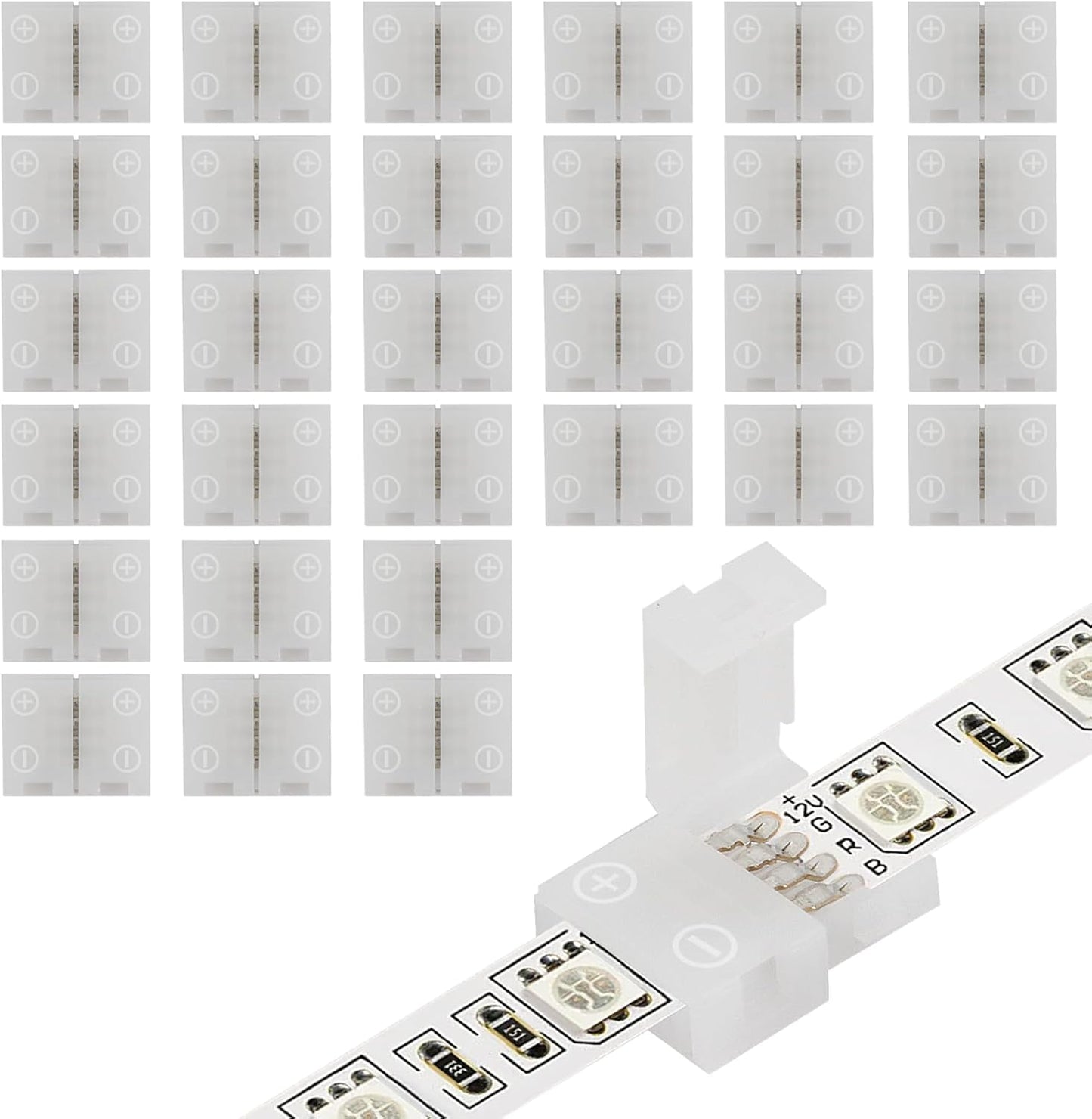 30 Conectores Tira Luz LED RGB 4 Pines Sin Cables
