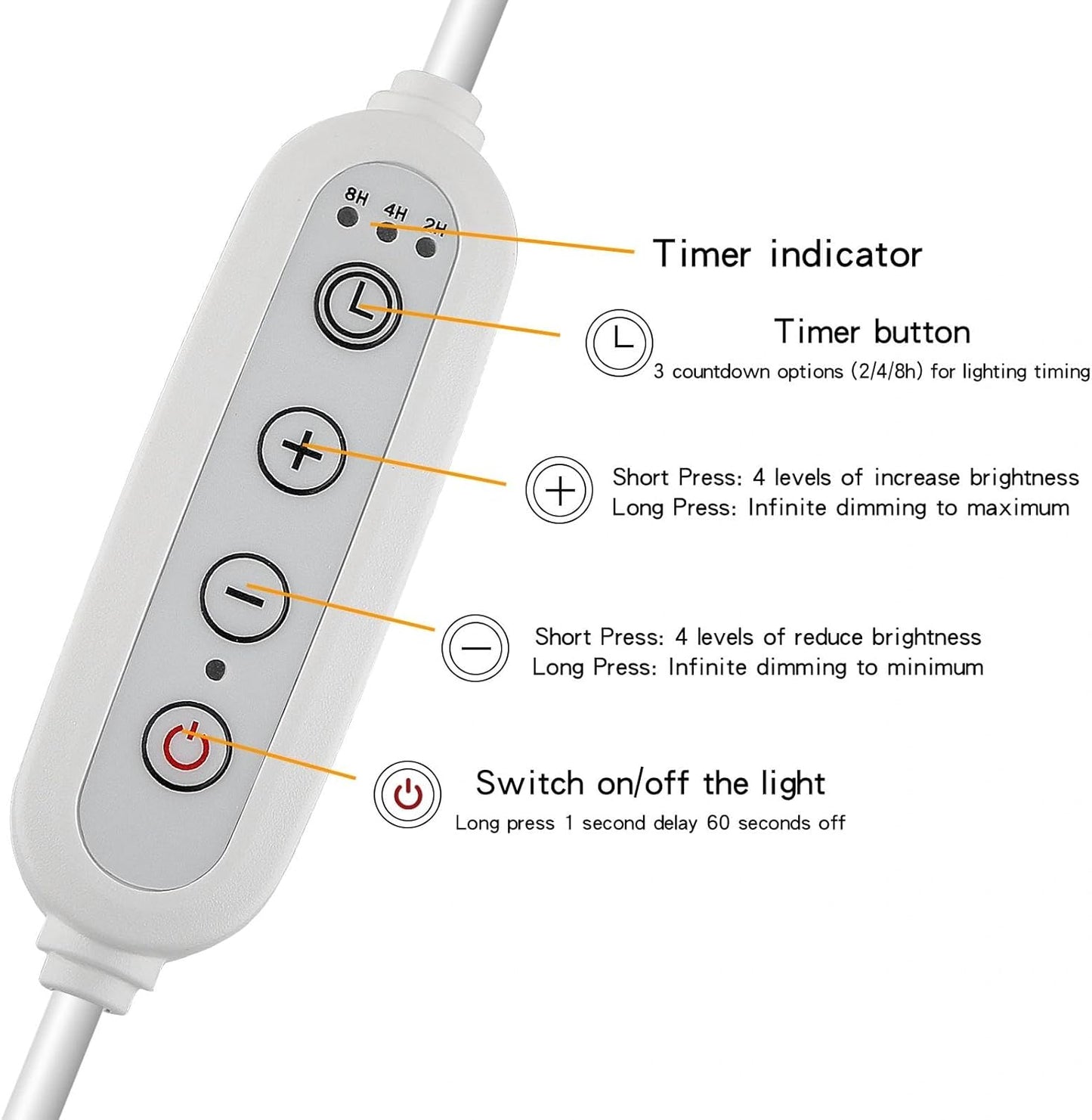 Interruptor atenuador enchufable 110-120V con 4 botones