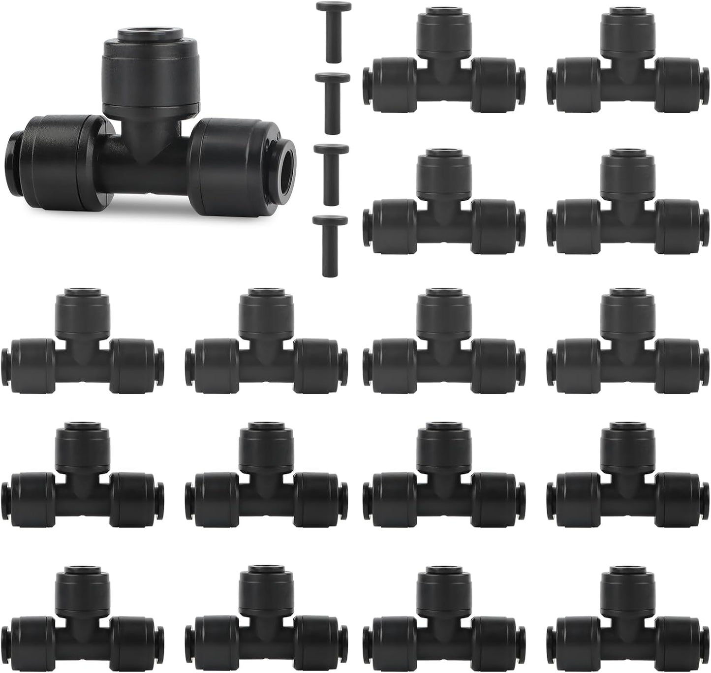30 Conectores T Riego Goteo 1/4pulg 4 Enchufes Accesorios