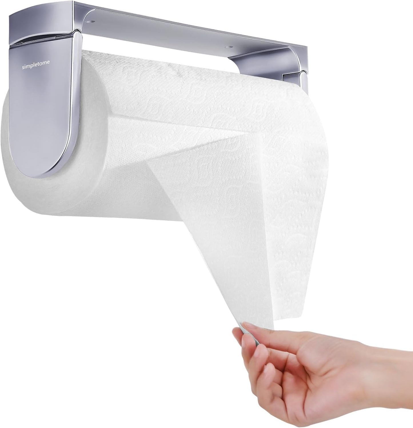 Toallero papel adhesivo aluminio ABS plateado