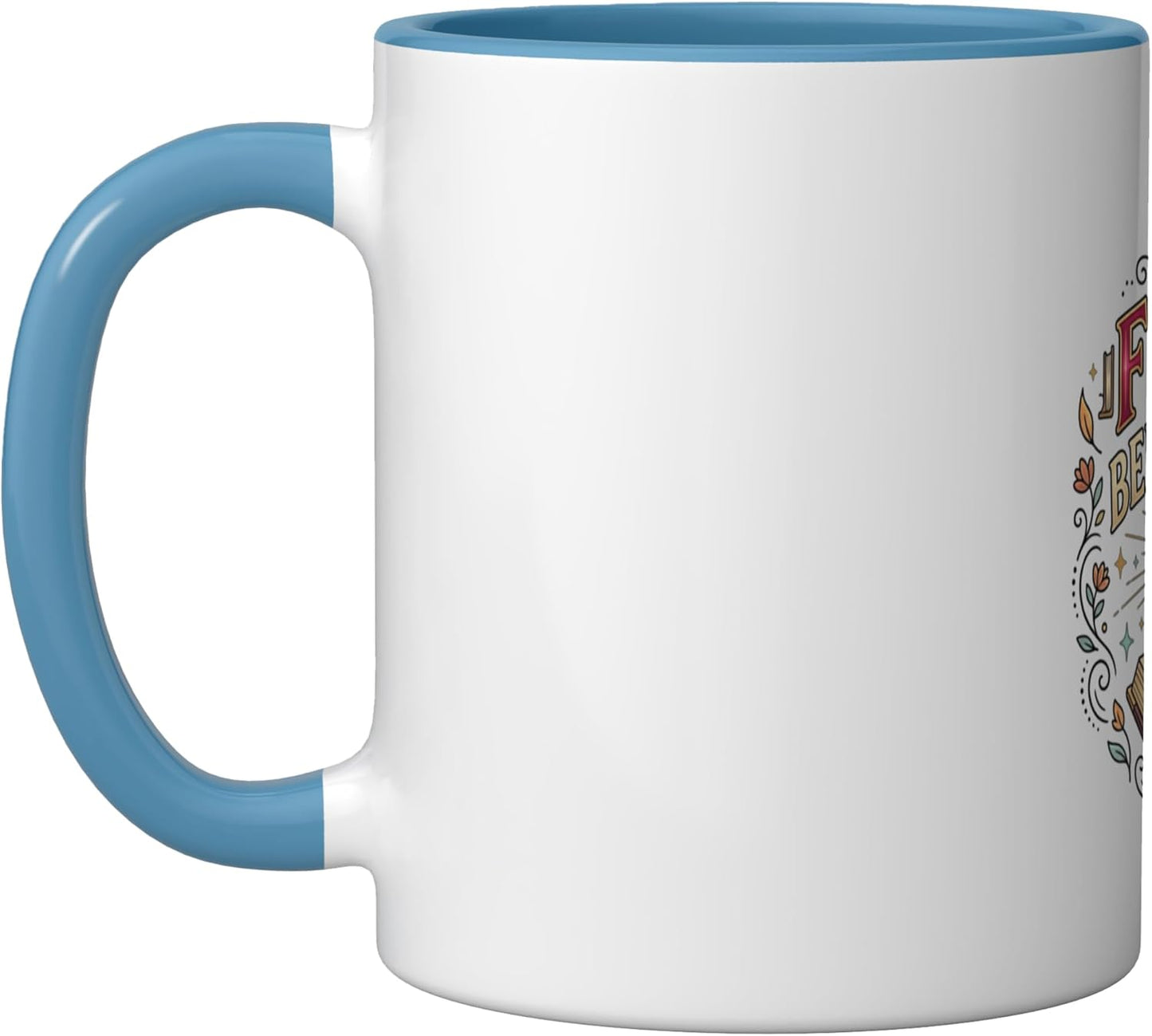 Taza Cerámica para Lectura Azul/Blanco