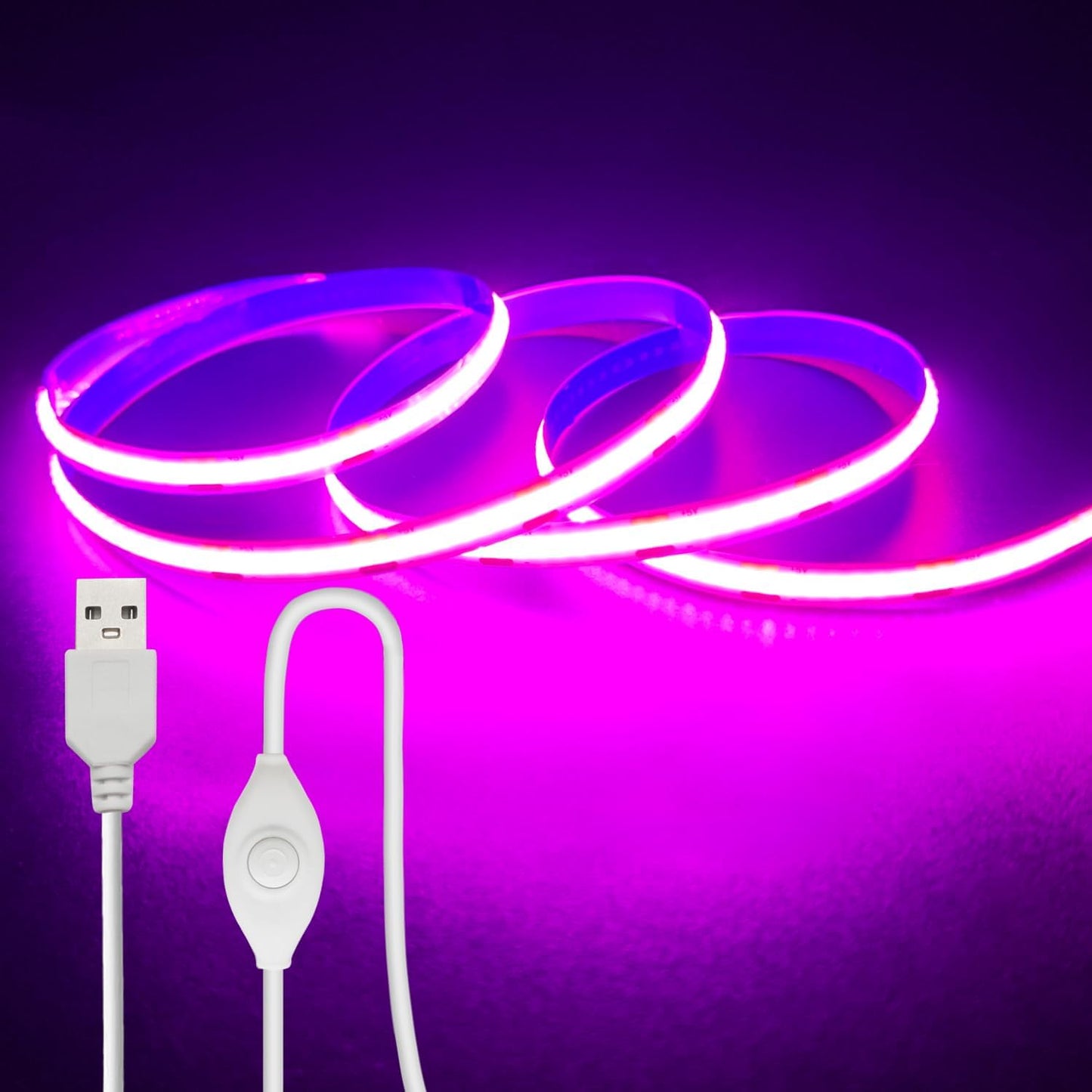 Tira LED USB rosa regulable 3.28pies alta luminosidad