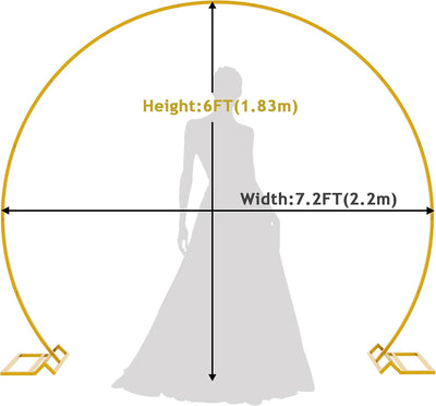 Arco Boda Dorado 7.2ft Marco Circular Metal para Globos Florales