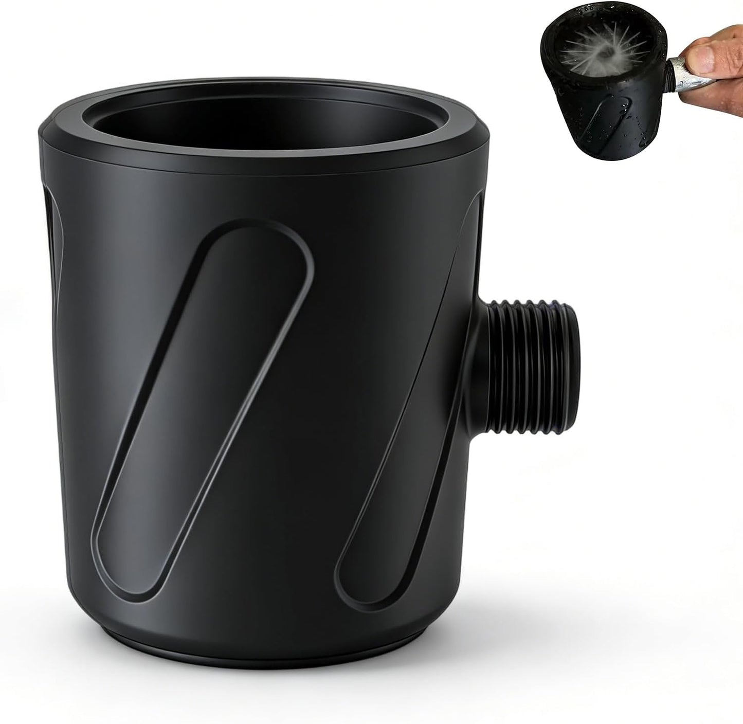 Cabezal ducha hombre diseño grueso negro duradero