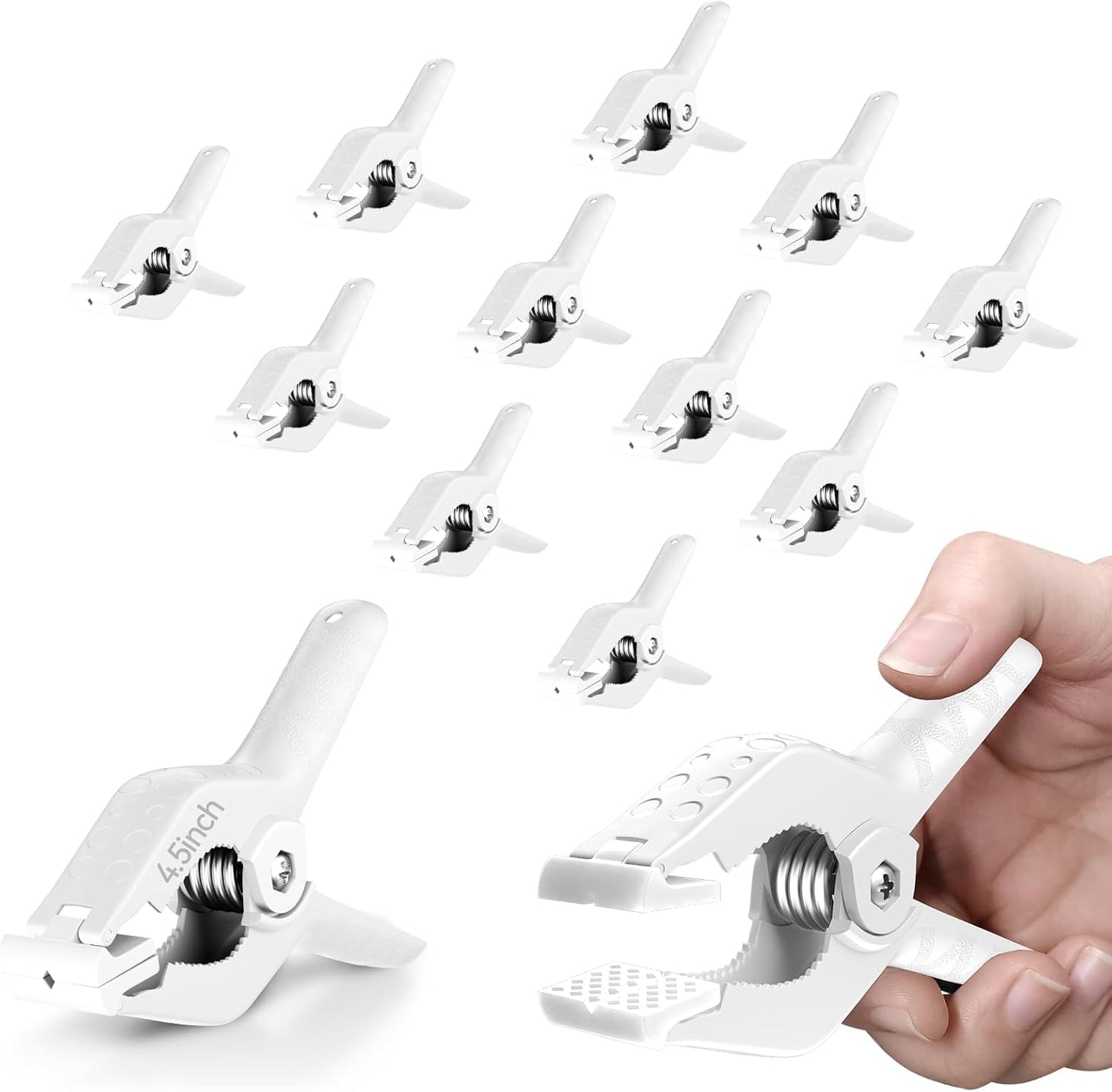 12 Abrazaderas Plástico 4.5pulg Profesionales Soporte Telón Estudio