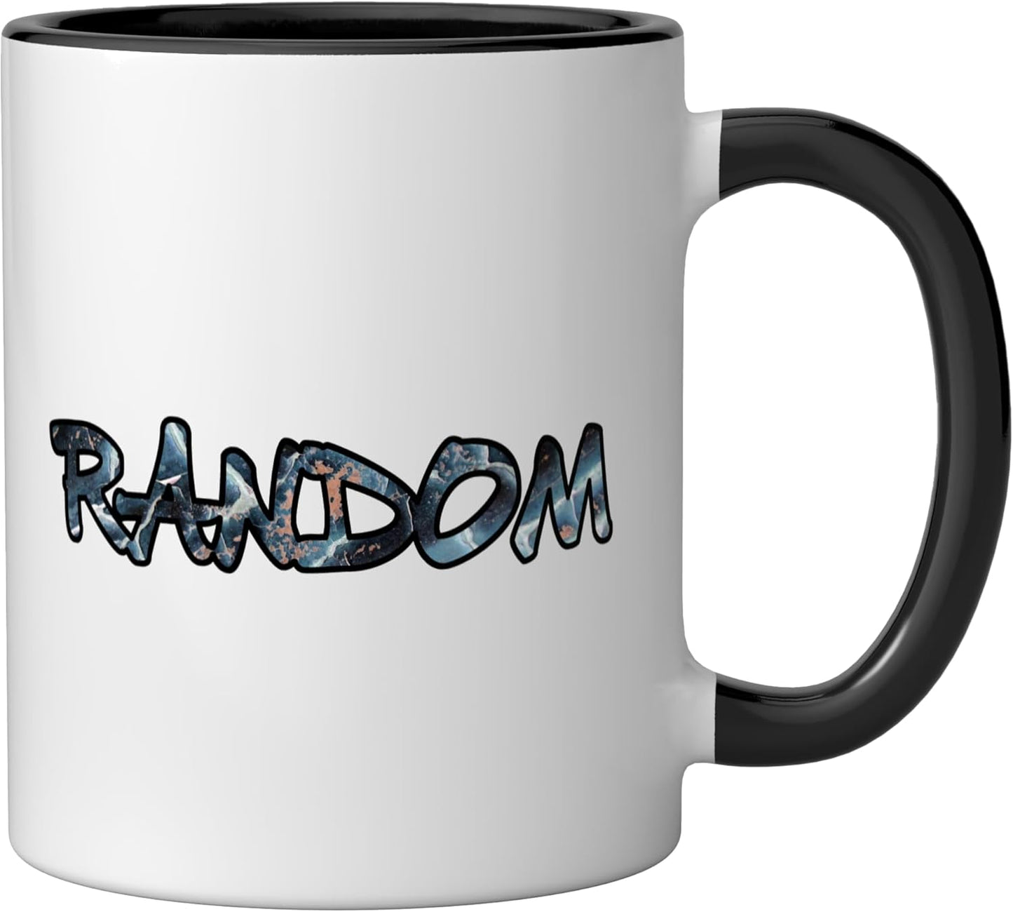 Taza de cerámica diseño aleatorio negro/blanco