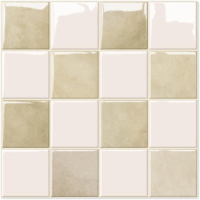 10 Pzas Azulejos Autoadhesivos Cocina Baño 12x12pulg Beige