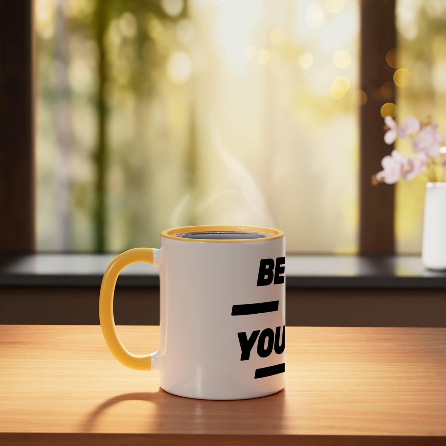 Taza Cerámica Elección Consciente Amarillo/Blanco