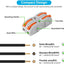 Conectores cable palanca 50unid 1en1 salida naranja