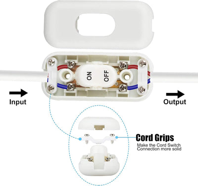 Interruptor cable en línea 2 pzas para dormitorio