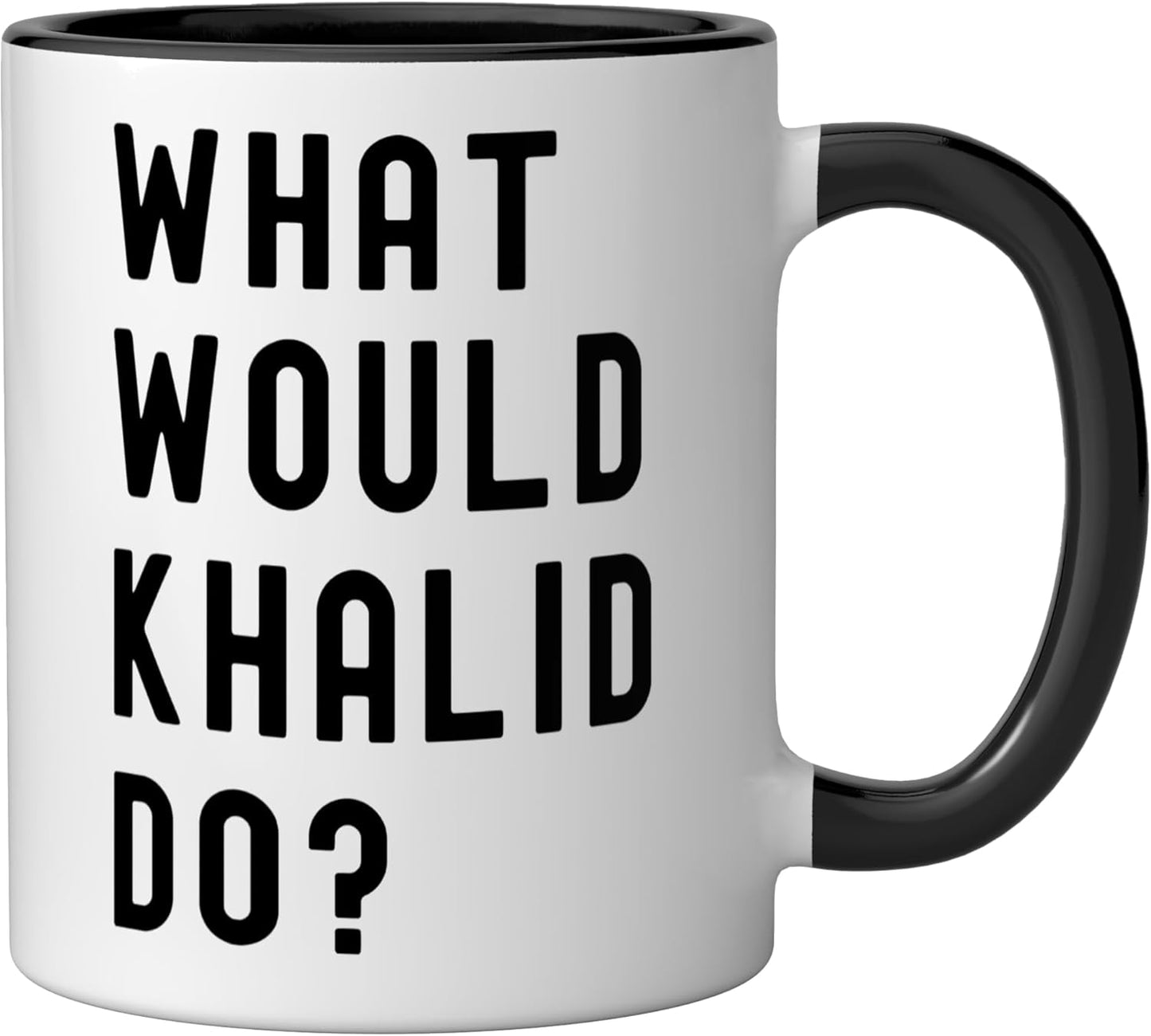Taza cerámica What Would Khalid Do? Negro/Blanco