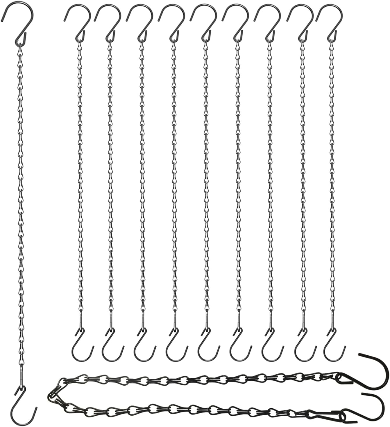 Cadena colgante ajustable 21pulg negra set 10pzas