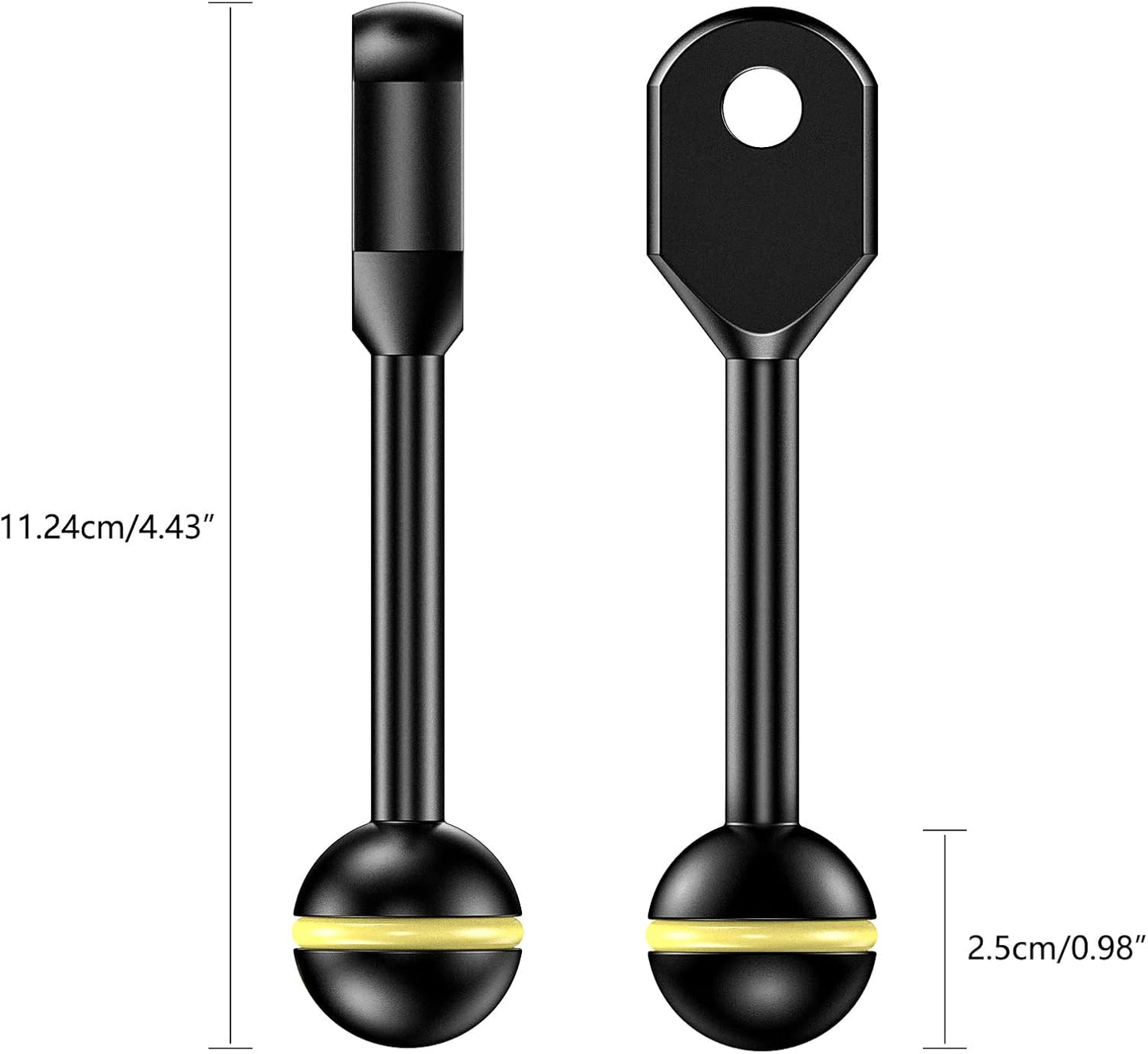Brazo bola YS 3.5pulg adaptador aluminio enchufe 1pulg