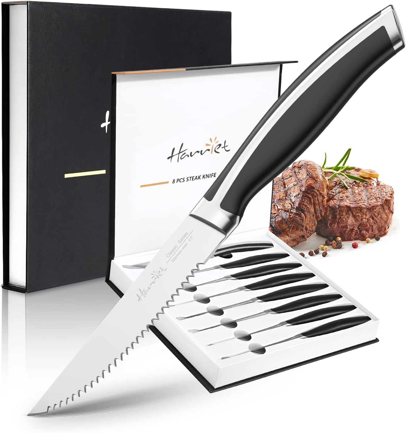 Set Cuchillos Carne Hervidor Cuello Cisne Negro