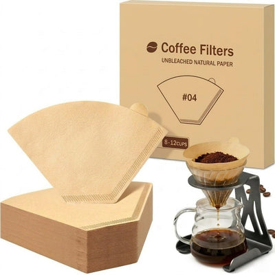 100 Filtros Café Cono #4 Papel Natural Comp 8-12 Tazas