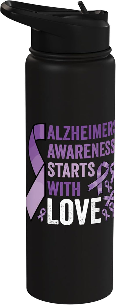 Botella agua acero inox aislada para mujer con Alzheimer