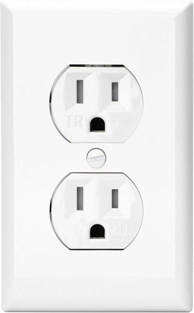 Tomacorriente duplex resistente a tamper 15A blanco