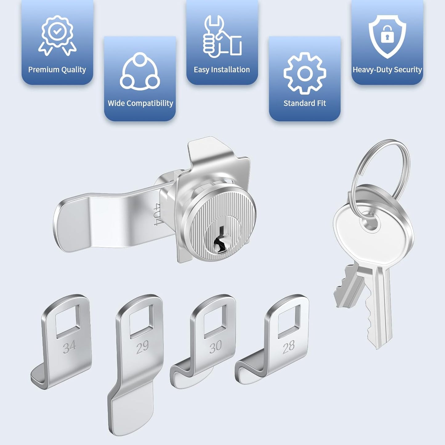 Cerradura universal para puerta y buzón con llaves set 2