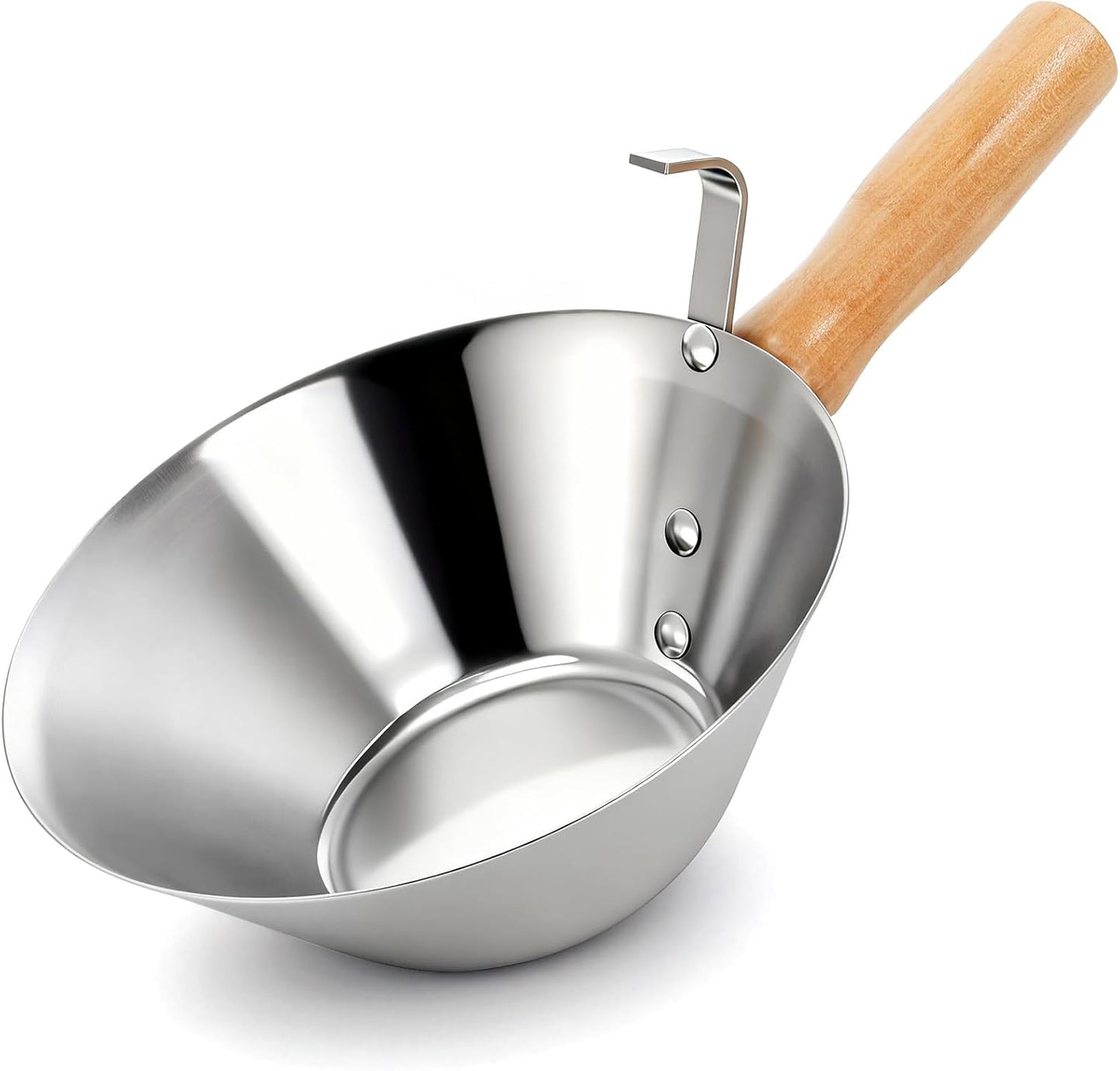 Cuchara acero inox mango madera para cemento y estuco