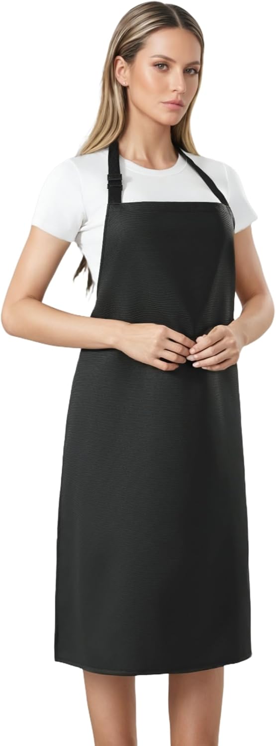 Delantal Impermeable PVC Negro/Marrón Forro Polar 37x27pulg