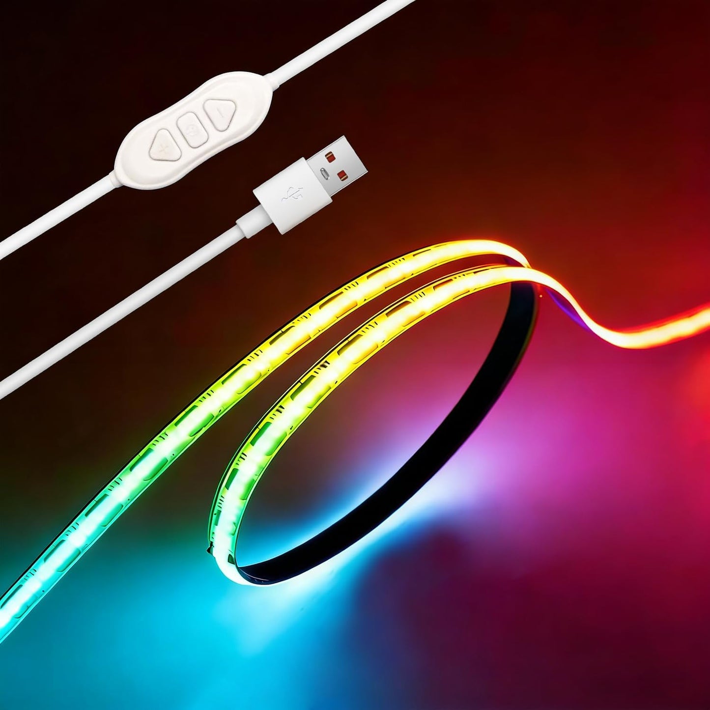 Tira Luz LED USB COB 3.28pies RGB para TV Cocina Sala