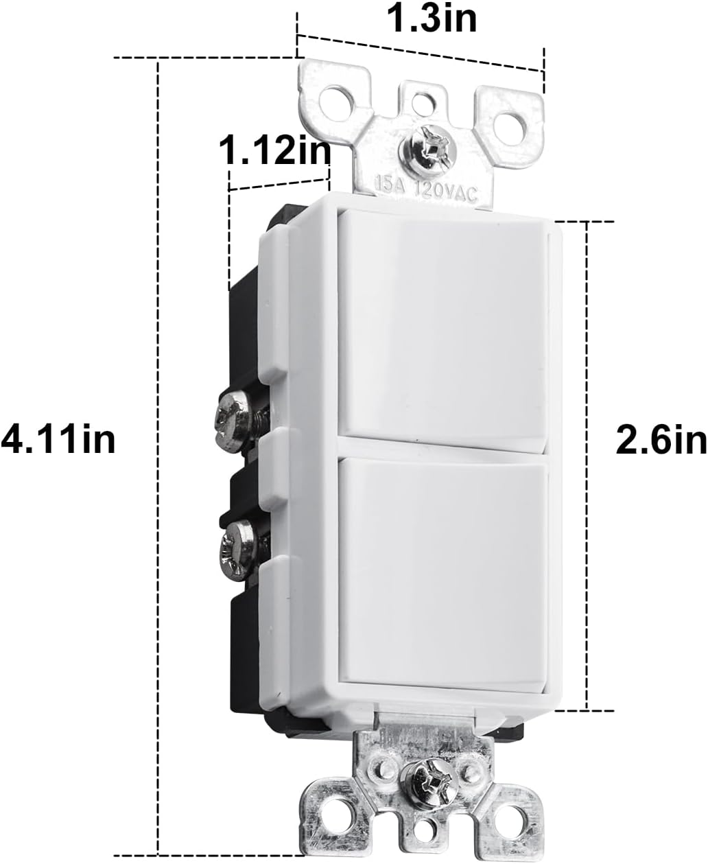 Interruptor luz dual Decora 20A 120/277V un solo polo