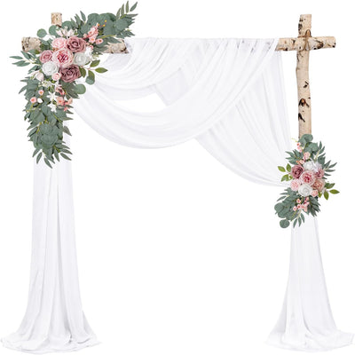 Cortinas arco boda tela 20pies x28pulg gasa blanca decoración