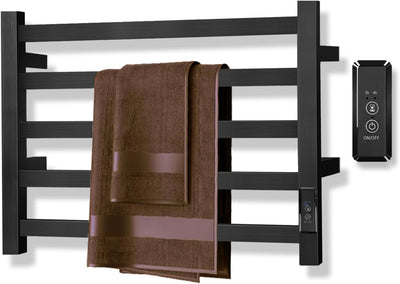 Calentador toallas enchufable pared acero inox color negro