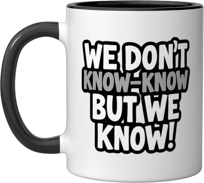 Taza cerámica retro con tipografía negra y blanca