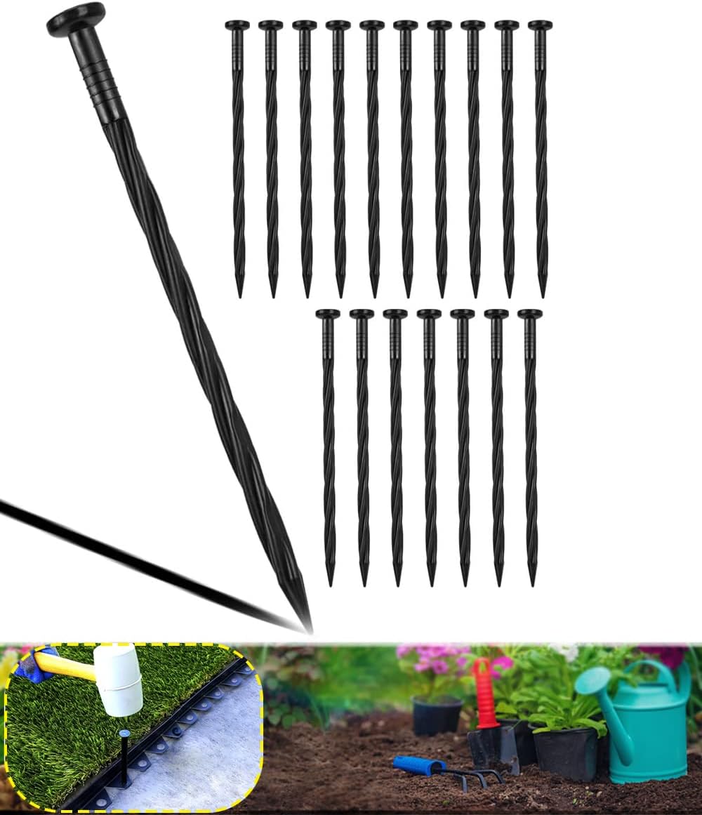 50 Estacas Plástico 8pulg Anclaje Paisaje Césped Artificial