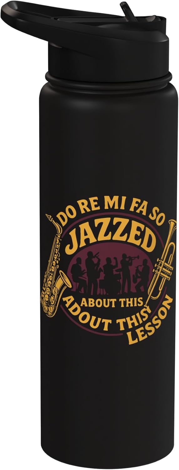 Botella de agua acero inoxidable aislada para clases de solfège jazz