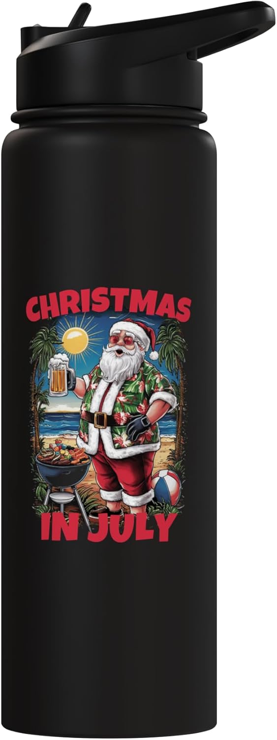 Botella de agua acero inoxidable aislada para Navidad y verano
