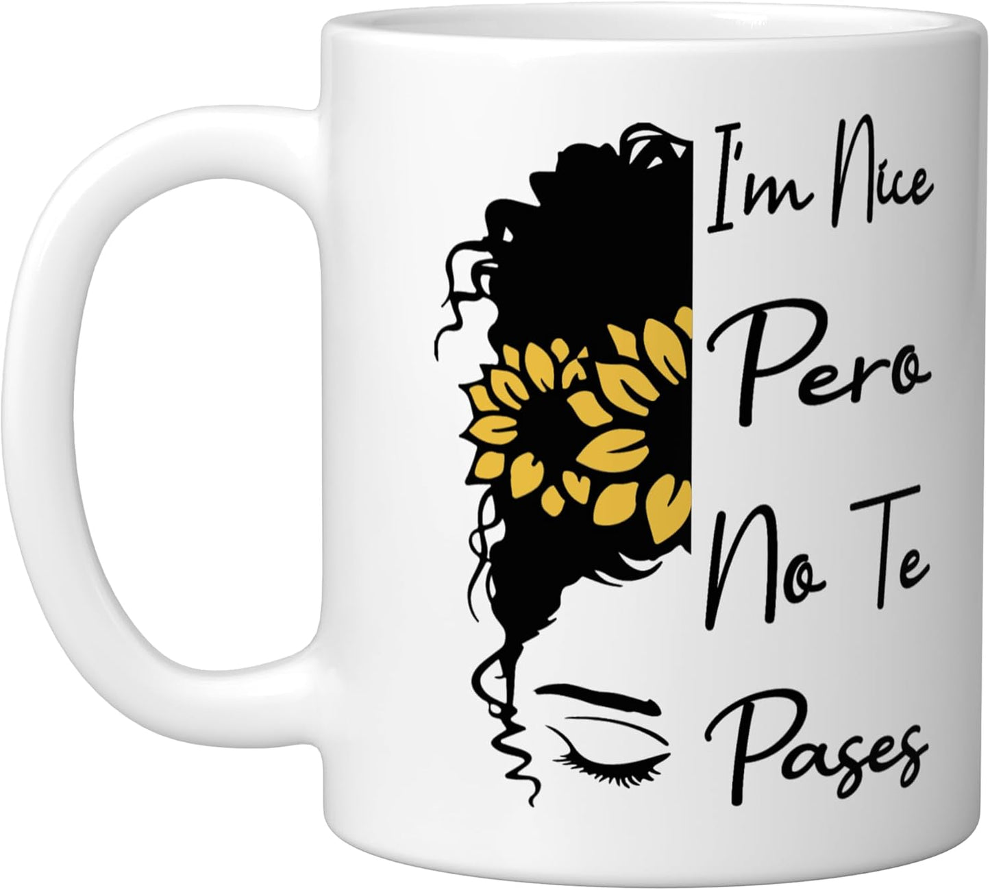 Taza Cerámica Blanco Frase Latina Divertida