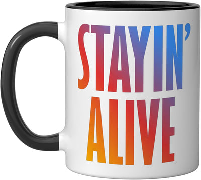 Taza de cerámica arte tipográfico mensaje fuerte negro/blanco