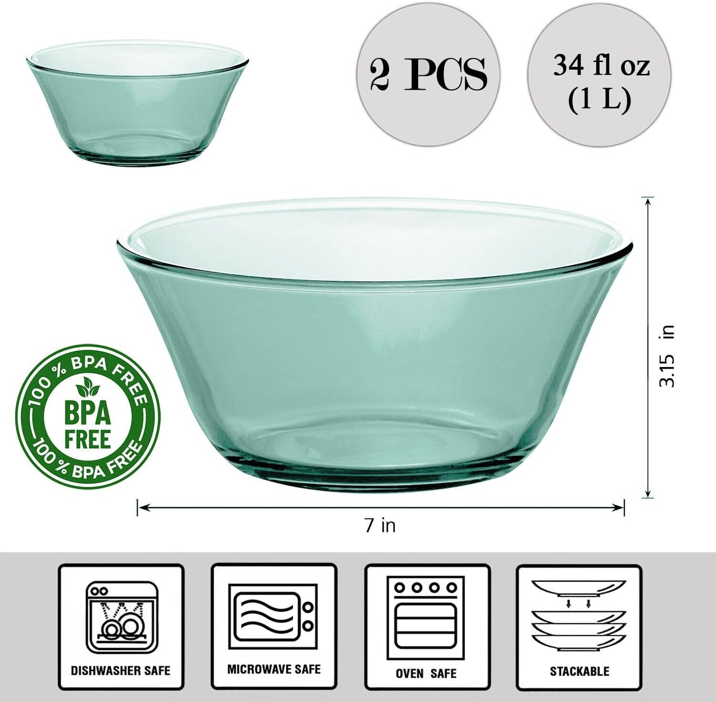 Set 12 Pzas Vajilla Vidrio Borosilicato Moderna