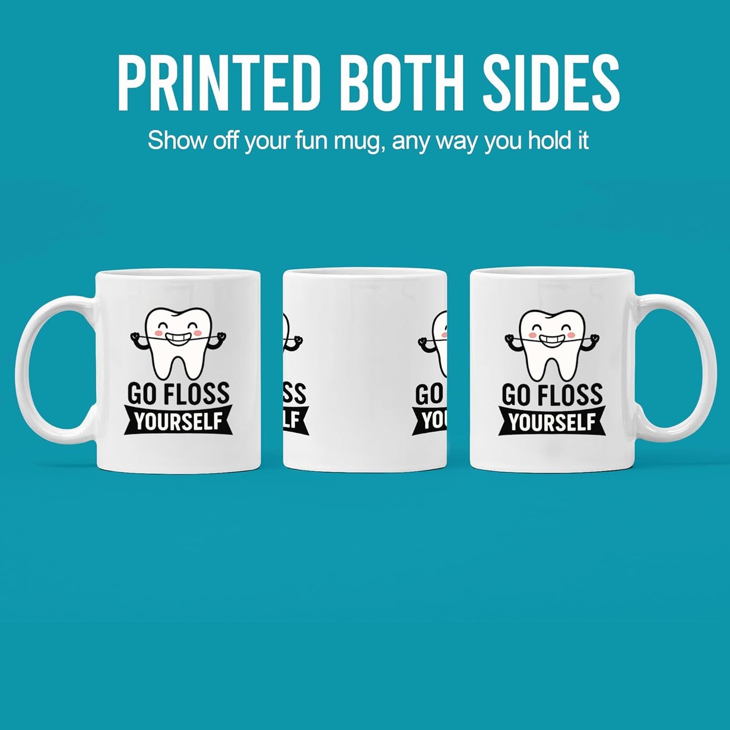 Taza de cerámica Go Floss Yourself 11 oz para odontólogos y higienistas