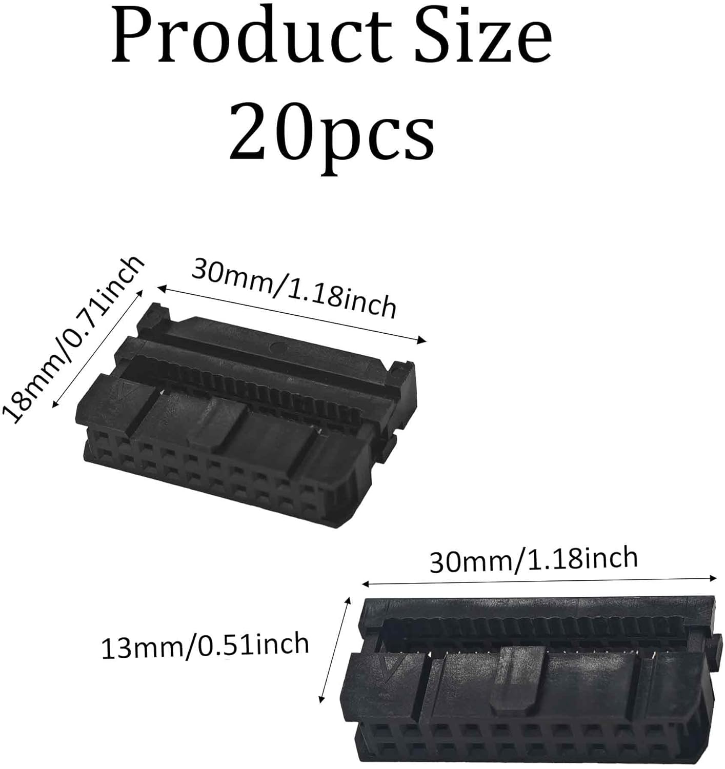 20 Pzas Conector IDC doble fila 0.100pulg adaptador hembra