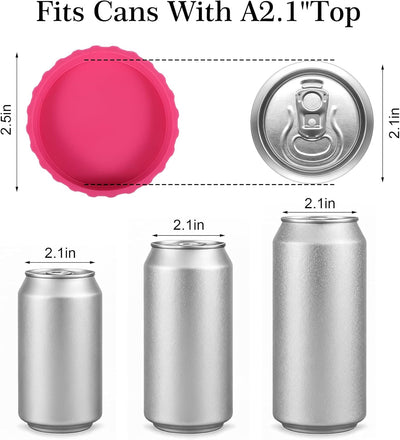 Paquete de 6 tapas de silicona reutilizables para latas estándar de refrescos