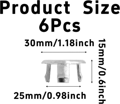 6 Anillos Huecos Cromados para Lavabo Fregadero Tocador