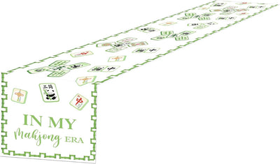Camino mesa fiesta color verde para juegos Mahjong