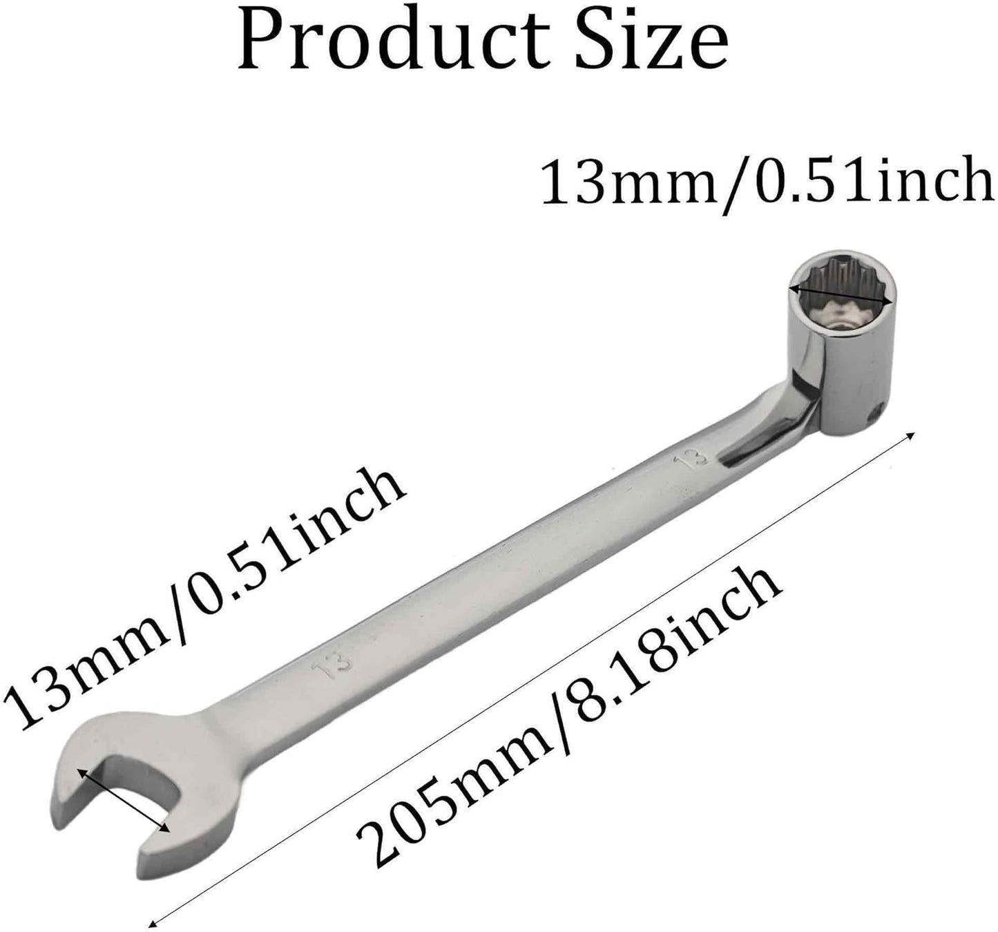Llave combinada cabeza giratoria 0.512pulg con enchufe