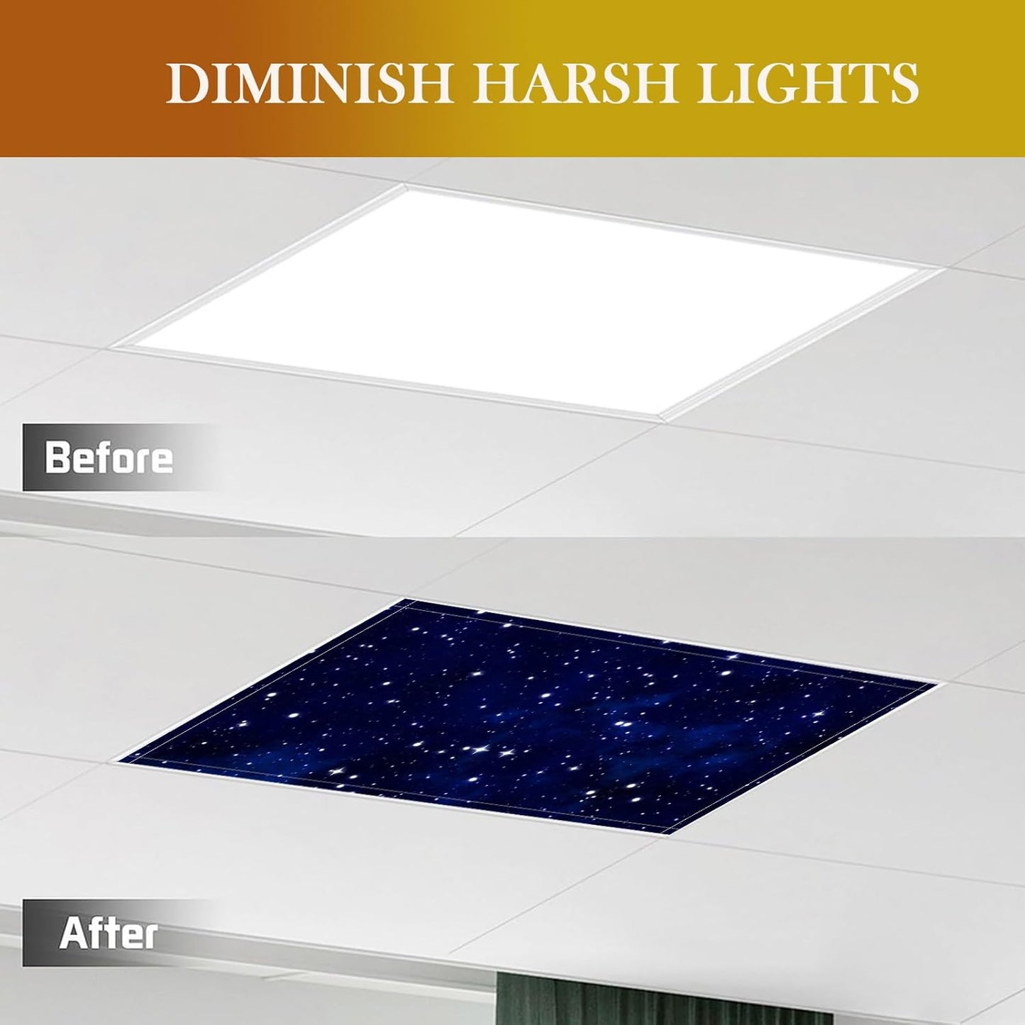 Panel techo magnético iluminación oficina 2x4pies estrellas