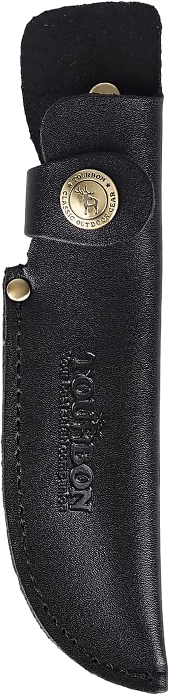 Funda cuchillo cuero marrón cierre a presión