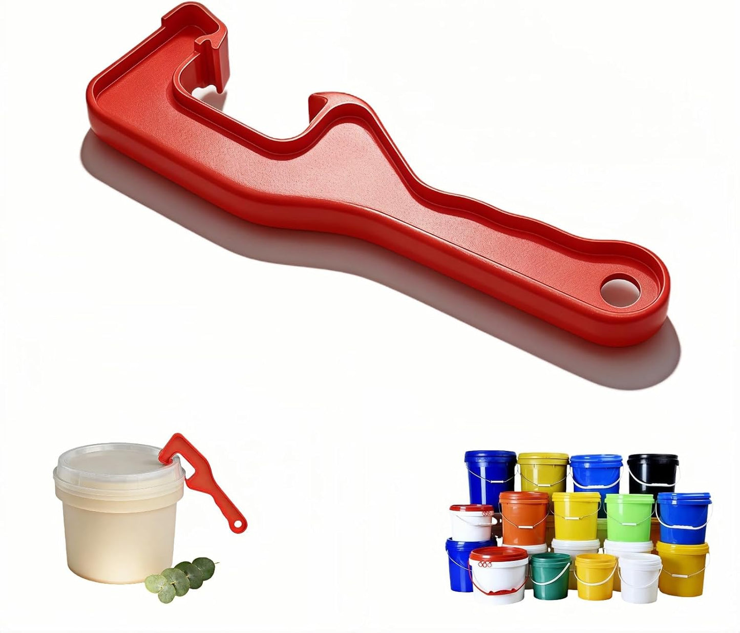 Abrelatas de pintura para cubos plásticos rojos resistentes de 5 galones